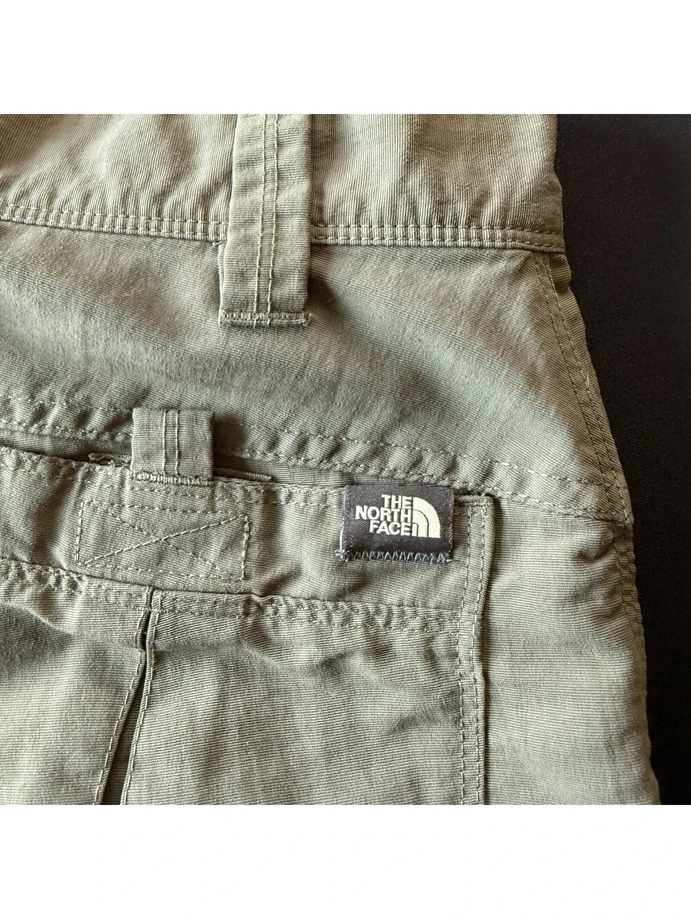 The North Face Men Hiking Cargo Short Size 32 Olive Green Nylon Zip
